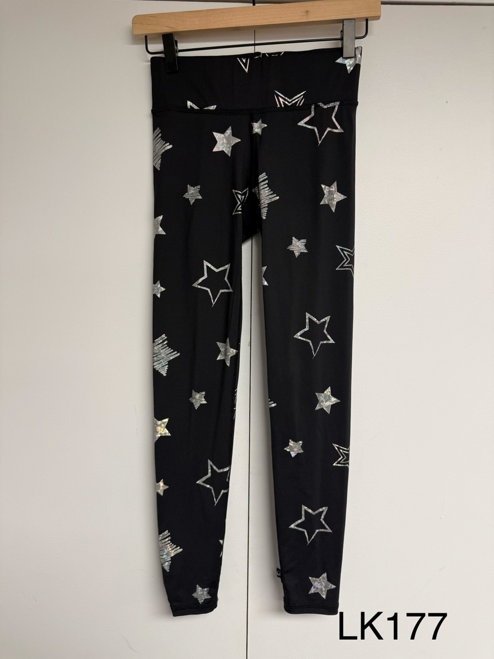 Terez Black Silver Foil Star Print Leggings XS Style 2485